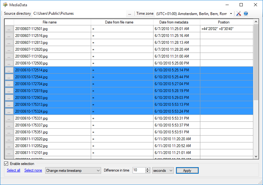 Activating batch delta time