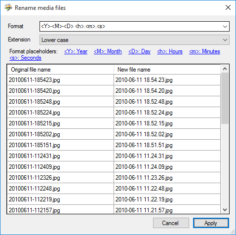 Batch-rename dialog