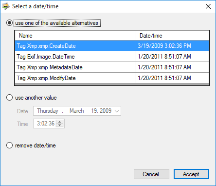 Complex date/time setting